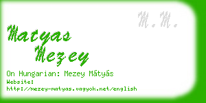 matyas mezey business card