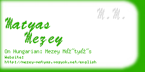 matyas mezey business card